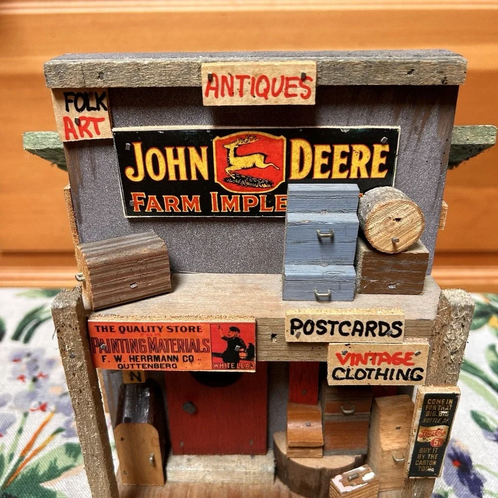 ML Studtman Handmade Birdhouse General Store John Deere Pepsi Rustic Folk Art